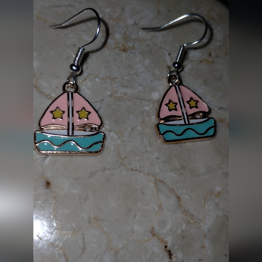 Cute Sail Boat Earrings